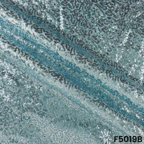 Sequins Embroidered Simmer Lycra Fabric-F5019