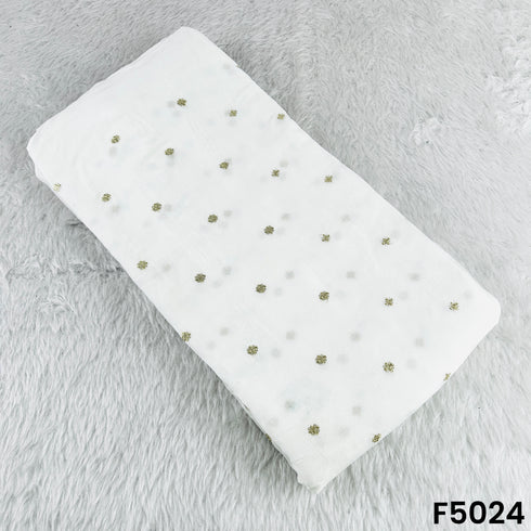 Dyeable Zari Work Chinon Chiffon Fabric-F5024