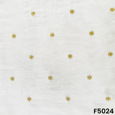 Dyeable Zari Work Chinon Chiffon Fabric-F5024