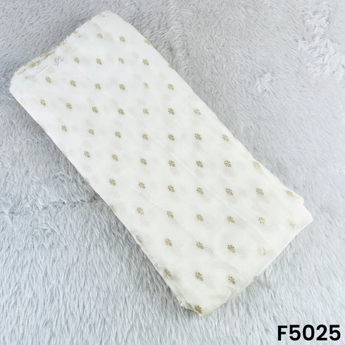 Dyeable Zari Work Organza Fabric-F5025