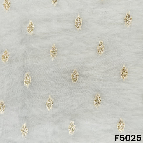 Dyeable Zari Work Organza Fabric-F5025