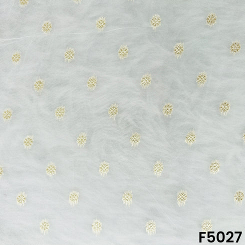 Dyeable Zari Work Organza Fabric-F5027