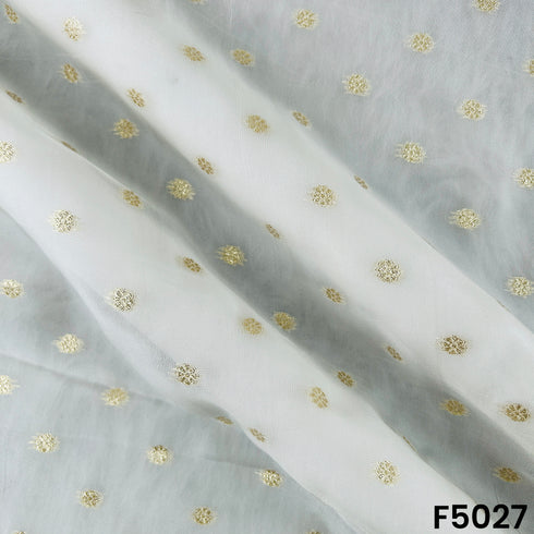 Dyeable Zari Work Organza Fabric-F5027