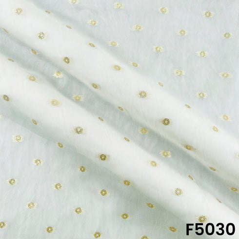 Dyeable Zari Work Organza Fabric-F5030