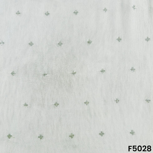 Dyeable Zari Work Chinnon Chiffon Fabric-F5028