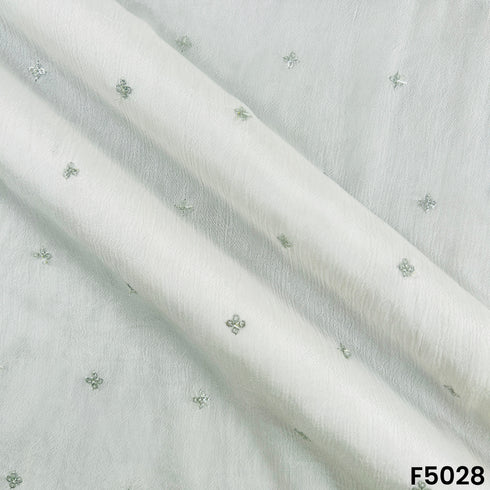 Dyeable Zari Work Chinnon Chiffon Fabric-F5028