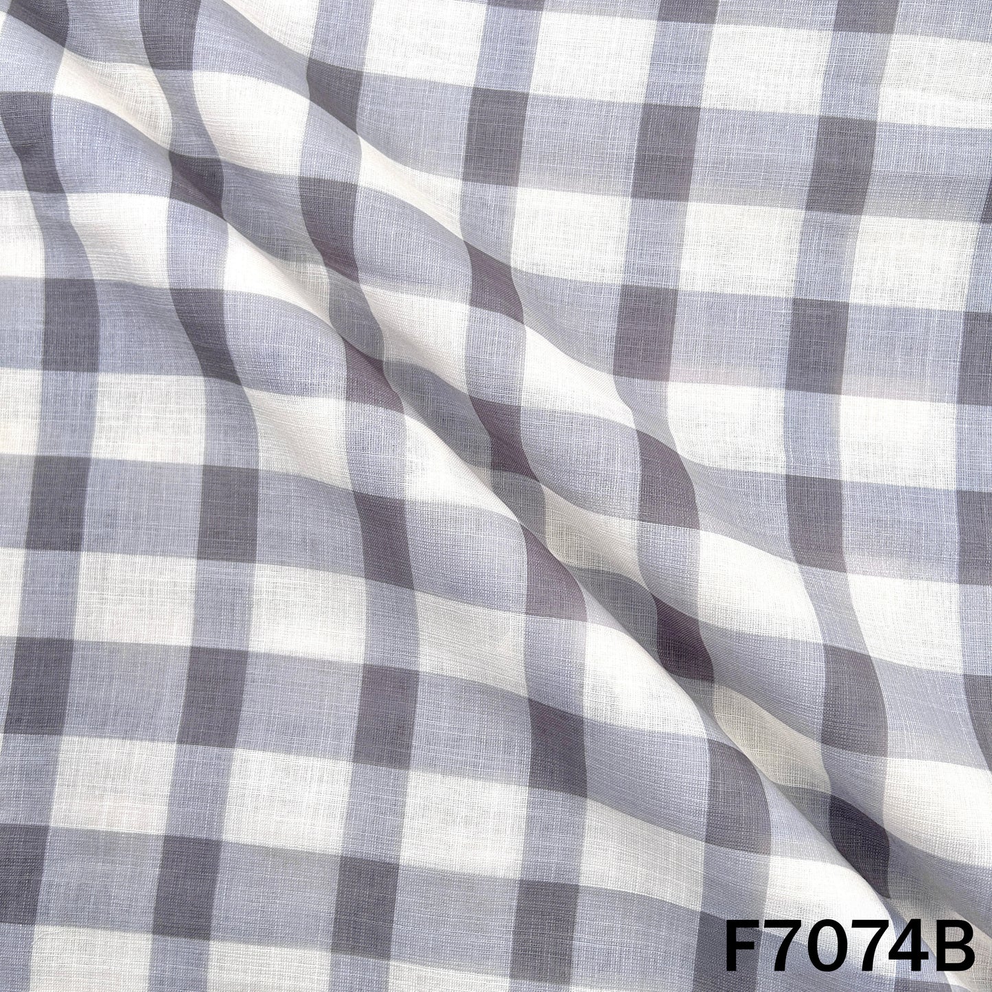 Printed Check Linen Fabric - F7074