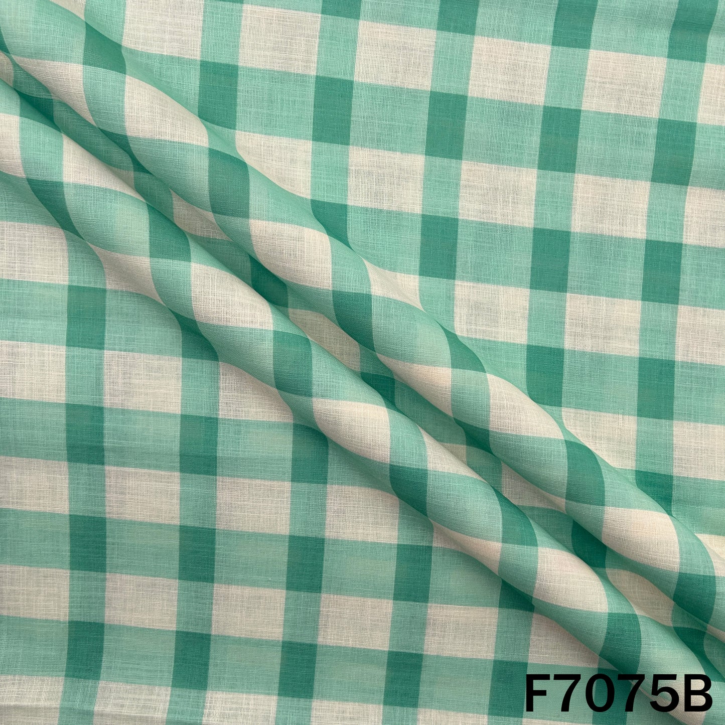 Printed Check Linen Fabric - F7075