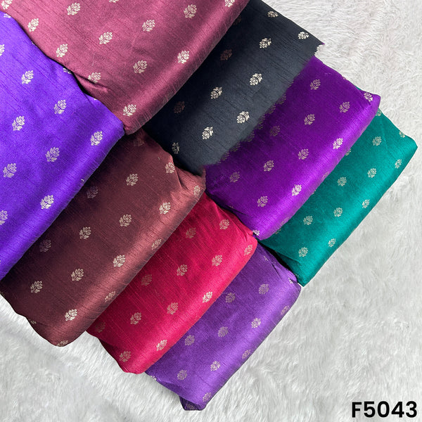 Zari Buti Work Raw Silk Fabric-F5043