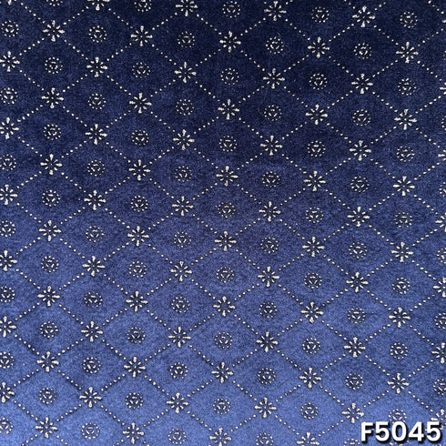 Glitter Work Velvet Fabric-F5045