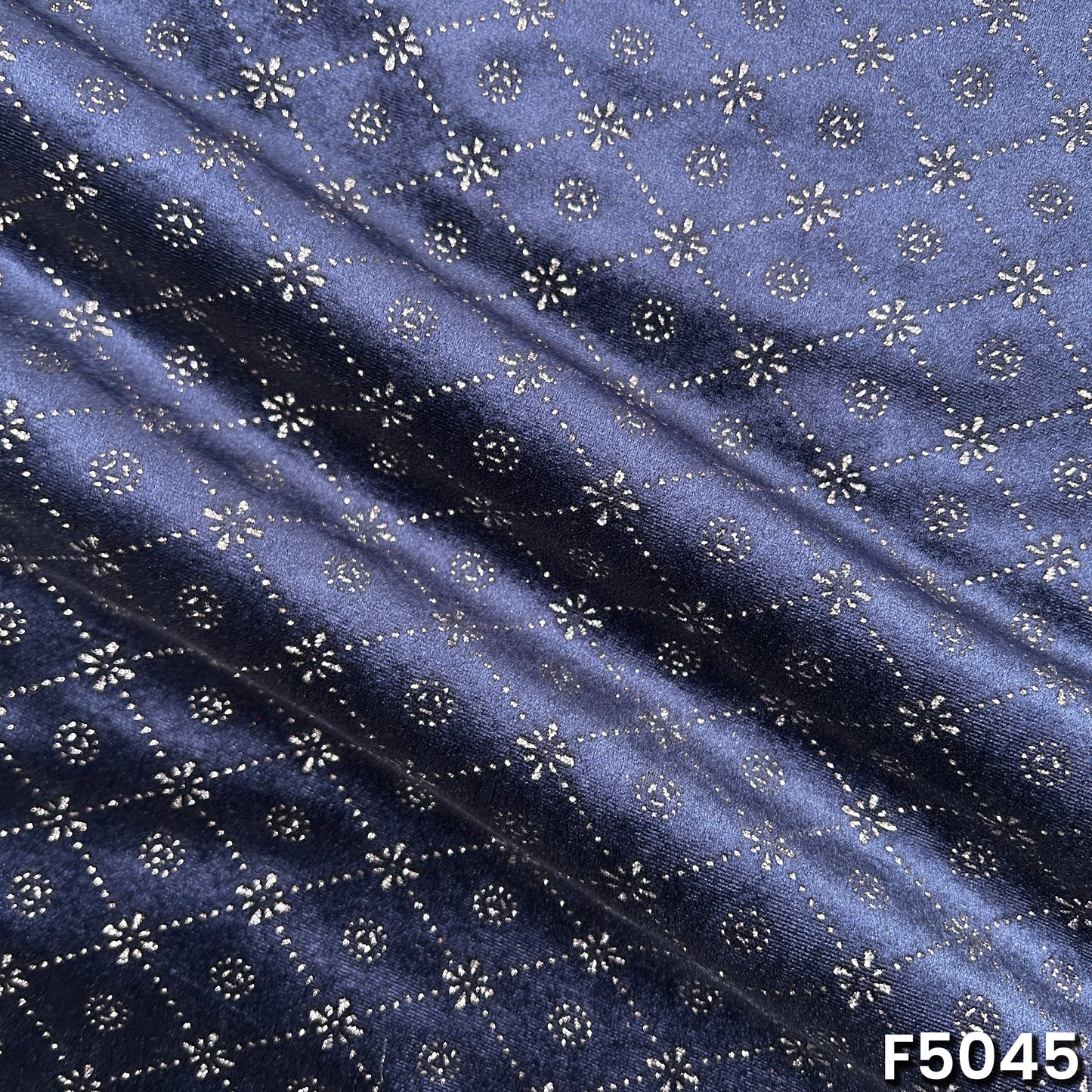Glitter Work Velvet Fabric-F5045