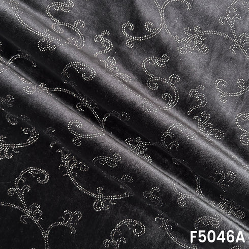 Glitter Work Velvet Fabric-F5046