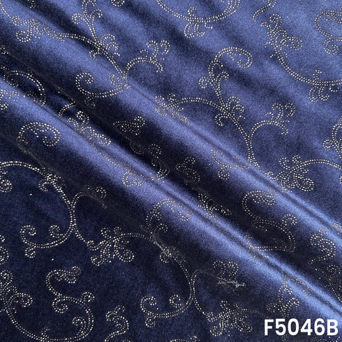 Glitter Work Velvet Fabric-F5046