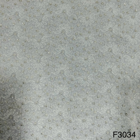 Dyeable Thread Sequins Embroidered Georgette Fabric - F3034