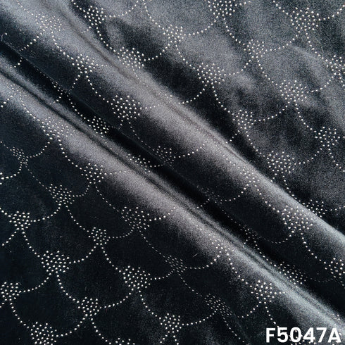 Glitter Work Velvet Fabric-F5047