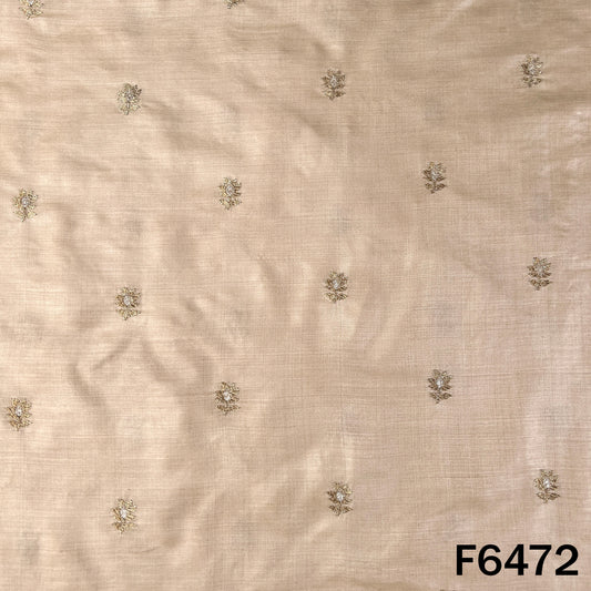 Dyeable Zari Work Pure Monga Silk Fabric - F6472