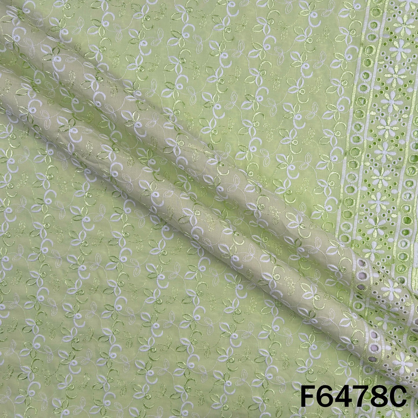 Thread Embroidered Cotton Fabric - F6478