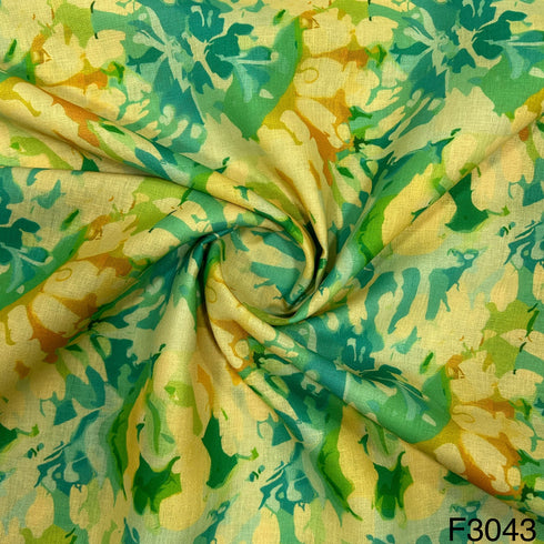Printed Linen Cotton Fabric-F3043