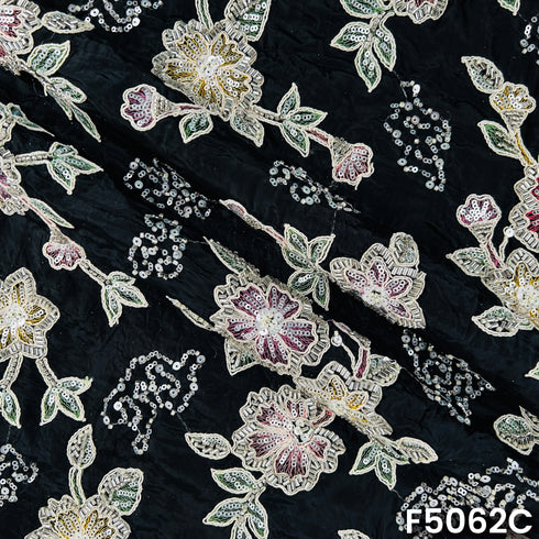 Cut Dana Thread Sequins Crepe Fabric-F5062