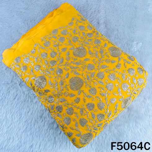 Zari Sequins Embroidered Georgette Fabric-F5064