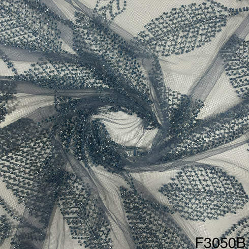 Cut Dana Work Embroidered Net Fabric -F3050