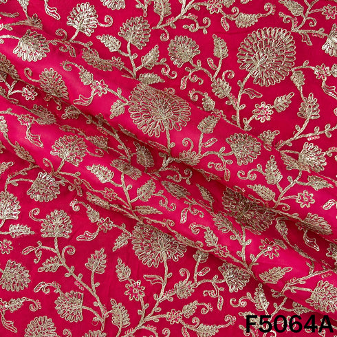 Zari Sequins Embroidered Georgette Fabric-F5064