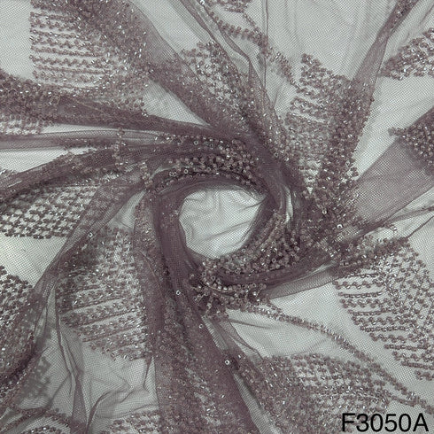 Cut Dana Work Embroidered Net Fabric -F3050