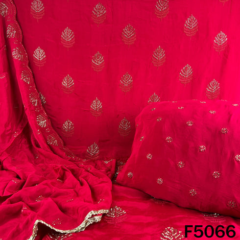 Cut Dana Thread Work Chinnon Chiffon Fabric-F5066