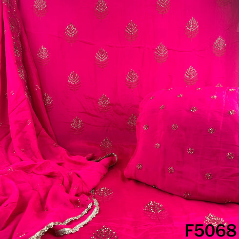 Cut Dana Thread Work Chinnon Chiffon Fabric-F5068