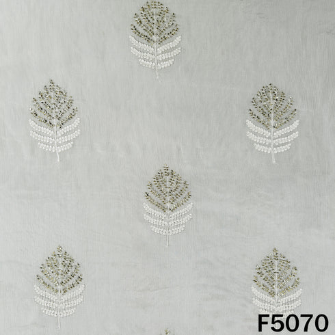 Dyeable Cut Dana Thread Work Chinnon Chiffon Fabric-F5070