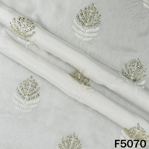 Dyeable Cut Dana Thread Work Chinnon Chiffon Fabric-F5070