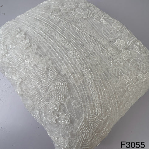 Cut Dana Work Sequins Embroidered Net Fabric-F3055