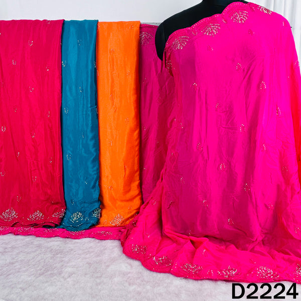 Cut Dana Thread Work Chinon Chiffon Dupatta-D2224