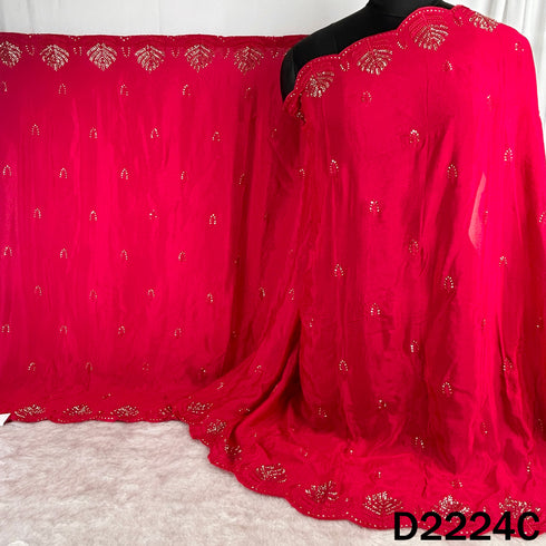 Cut Dana Thread Work Chinon Chiffon Dupatta-D2224