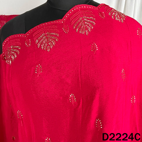 Cut Dana Thread Work Chinon Chiffon Dupatta-D2224
