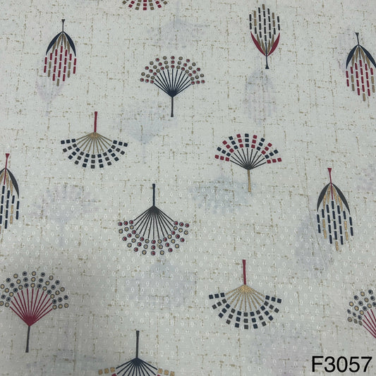 Foil Printed Rayon Cotton Fabric-F3057