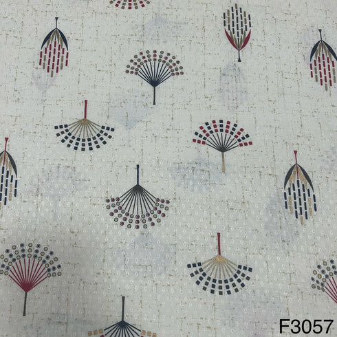 Foil Printed Rayon Cotton Fabric-F3057