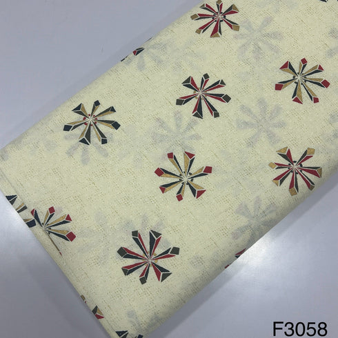 Foil Printed Rayon Cotton Fabric-F3058
