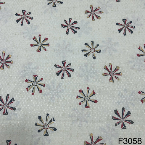 Foil Printed Rayon Cotton Fabric-F3058