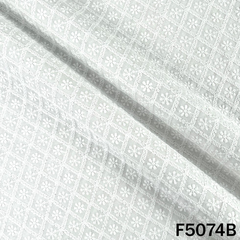 Chikankari Cotton Fabric-F5074