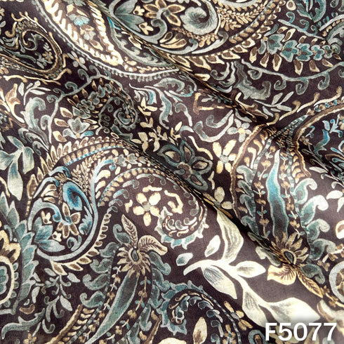 Digital Print Upada Silk Fabric-F5077
