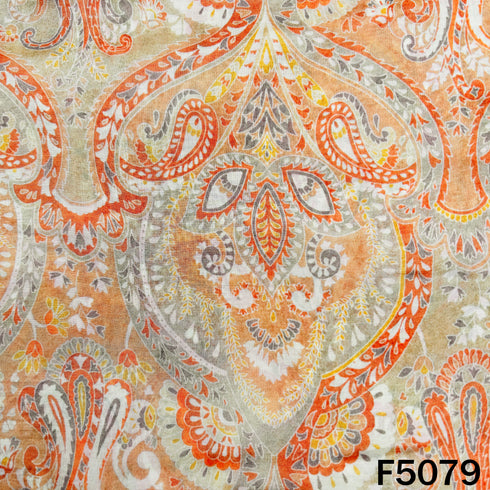 Digital Print Upada Silk Fabric-F5079