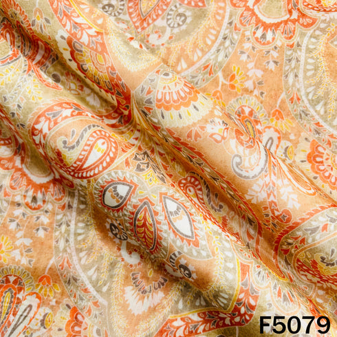 Digital Print Upada Silk Fabric-F5079