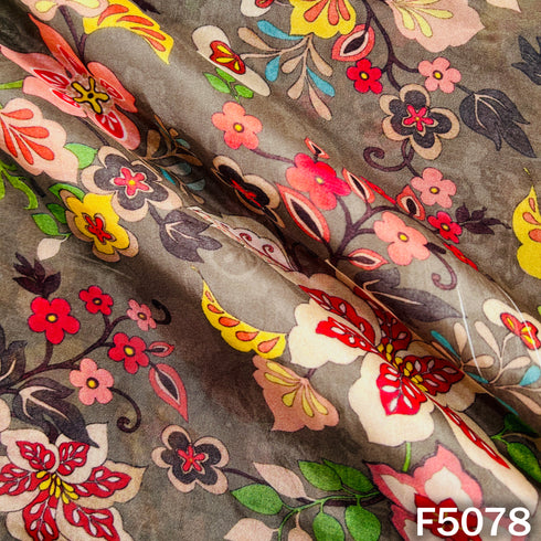Digital Print Upada Silk Fabric-F5078