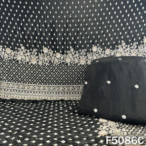 Cut Dana Sequins Embroidered Crepe Fabric - F5086