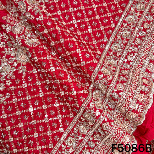 Cut Dana Sequins Embroidered Crepe Fabric - F5086