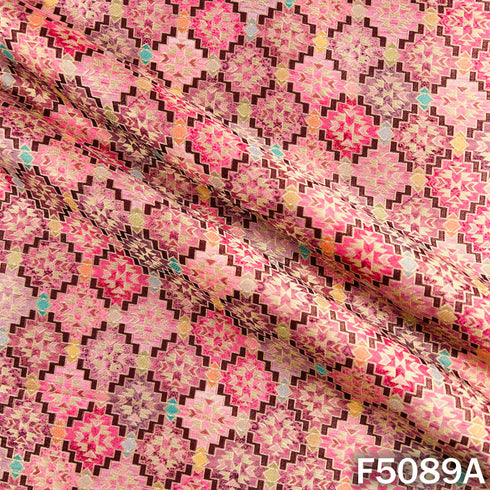 Zari Work Dola Silk Fabric-F5089