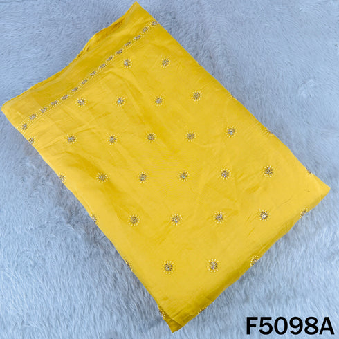 Thread Sequins Embroidered Cotton Silk Fabric - F5098