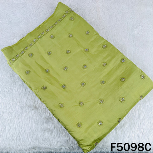 Thread Sequins Embroidered Cotton Silk Fabric - F5098