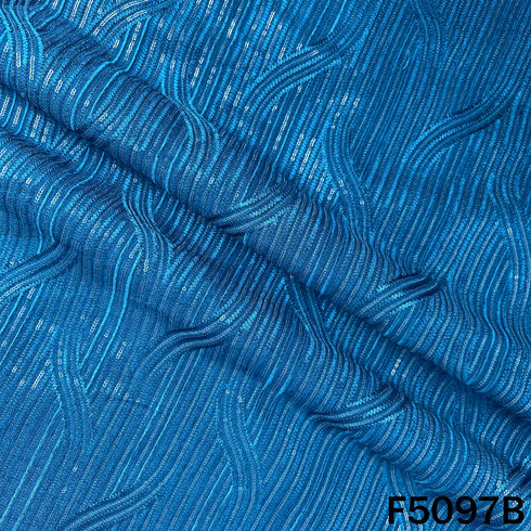 Thread Sequins Embroidered Dola Silk Fabric - F5097